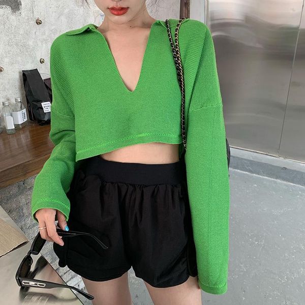 women's sweaters women crop knitwear korean 2021 v neck long sleeve pullovers female solid vintage streetwear sueter mujer, White;black
women's sweaters women crop knitwear korean 2021 v neck long sleeve pullovers female solid vintage streetwear sueter mujer, White;black
