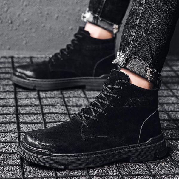 spring mid-desert short boots trend worker boot desert combat boots versatile england short martin lady shoes -40, Black
spring mid-desert short boots trend worker boot desert combat boots versatile england short martin lady shoes -40, Black