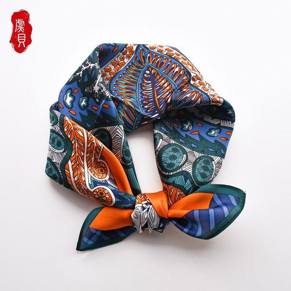 scarves orange blue 100% nature silk scarf women printed luxury small square stain hair band fashion vintage bandana ladies gift, Blue;gray
scarves orange blue 100% nature silk scarf women printed luxury small square stain hair band fashion vintage bandana ladies gift, Blue;gray