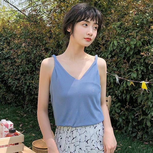 2019 summer new women v-neck small sling sleeveless shirt vest women wear short paragraph inside the bottoming shirt beach1, White
2019 summer new women v-neck small sling sleeveless shirt vest women wear short paragraph inside the bottoming shirt beach1, White