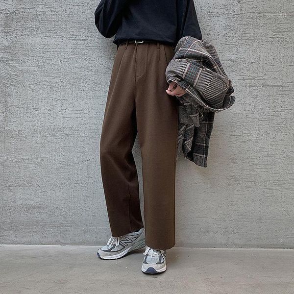 men's pants winter thick woolen men's warm fashion solid color straight casual men streetwear loose korean trousers mens1, Black
men's pants winter thick woolen men's warm fashion solid color straight casual men streetwear loose korean trousers mens1, Black