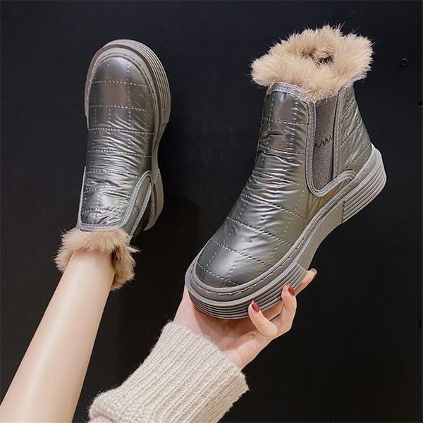2021 new women's winter anti-slip snow-proof dthick water-thick teddy super black silver fashion boots shoes 35-40 xfao 
2021 new women's winter anti-slip snow-proof dthick water-thick teddy super black silver fashion boots shoes 35-40 xfao