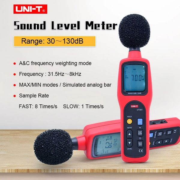 uni-t ut351 ut352 digital sound level meter 30-130db decibel meter noise tester a&c frequency sample rate
uni-t ut351 ut352 digital sound level meter 30-130db decibel meter noise tester a&c frequency sample rate