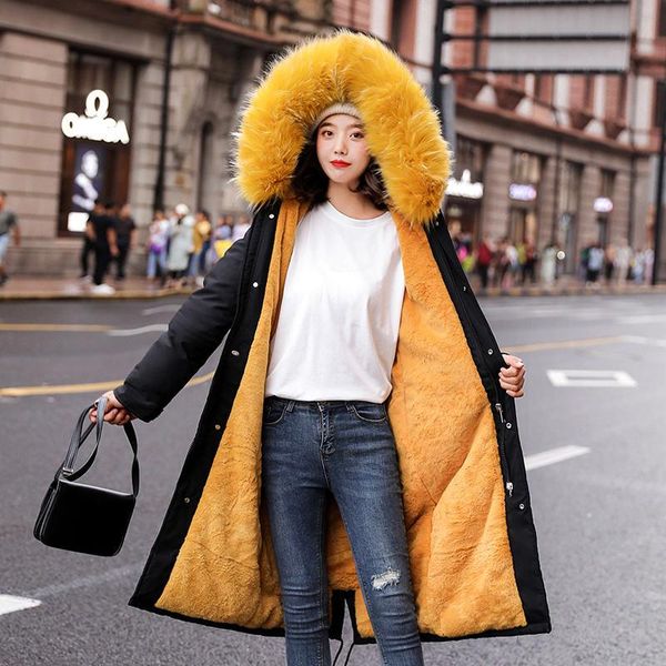 women's down & parkas plus size warm -30 degrees snow wear long winter jacket women hooded faux fur collar lining coat c5900, Black
women's down & parkas plus size warm -30 degrees snow wear long winter jacket women hooded faux fur collar lining coat c5900, Black