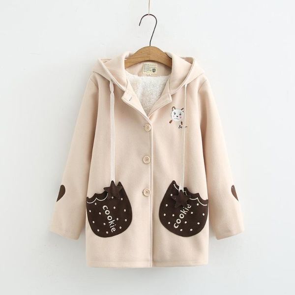 women's trench coats winter mori girl vintage long jacket women bear embroidery teens kawaii wool coat student warm outwear cute fleece, Tan;black
women's trench coats winter mori girl vintage long jacket women bear embroidery teens kawaii wool coat student warm outwear cute fleece, Tan;black