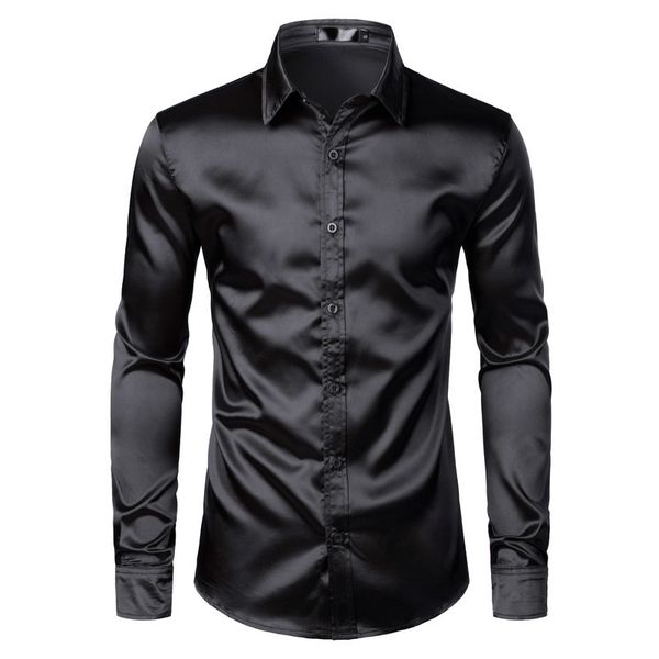 men's black satin luxury shirts 2019 silk smooth men tuxedo slim fit wedding party prom casual shirt chemise homme, White;black
men's black satin luxury shirts 2019 silk smooth men tuxedo slim fit wedding party prom casual shirt chemise homme, White;black