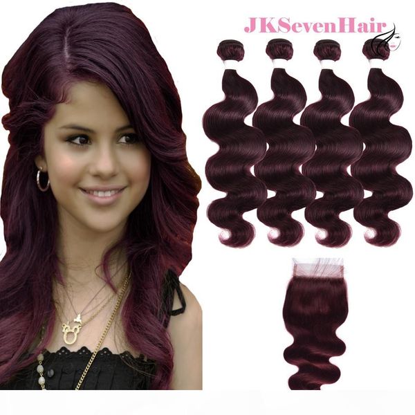 burgundy body wave indian peruvian remy hair bundles 4pcs with lace closure burgundy red brazilian malaysian hair wefts with 4x4inch closure, Black
burgundy body wave indian peruvian remy hair bundles 4pcs with lace closure burgundy red brazilian malaysian hair wefts with 4x4inch closure, Black