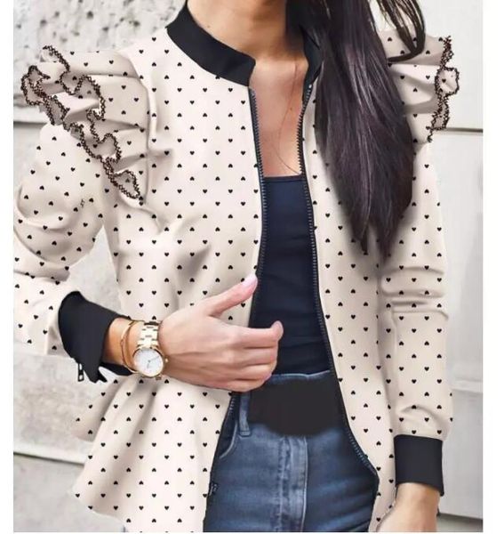 women bomber jacket thin printing jackets fashion basic long sleeve coat casual windbreaker stand collar slim outerwear 201112, Black;brown
women bomber jacket thin printing jackets fashion basic long sleeve coat casual windbreaker stand collar slim outerwear 201112, Black;brown