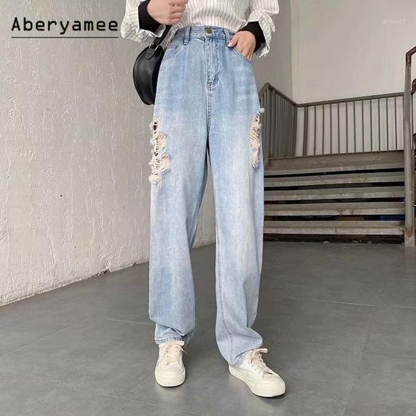women's jeans aberyamee woman 90s autumn fashion hollow wide leg long pants high waist ripped trousers casual street clothes1, Blue
women's jeans aberyamee woman 90s autumn fashion hollow wide leg long pants high waist ripped trousers casual street clothes1, Blue