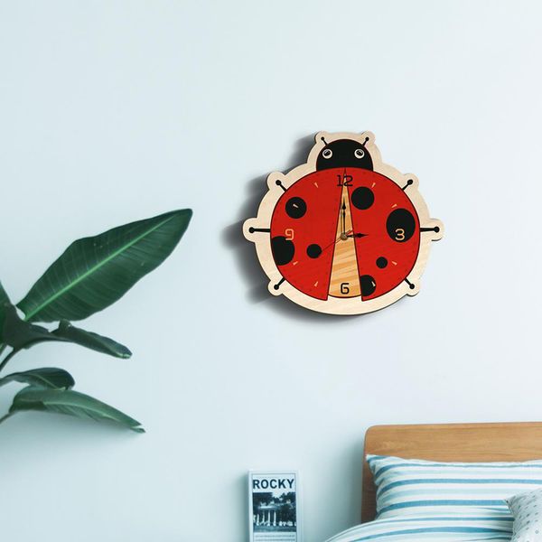 children's room wall clock, 12\" ladybug printed cartoon wood clock bedroom silent decorative clock wall art
children's room wall clock, 12\" ladybug printed cartoon wood clock bedroom silent decorative clock wall art