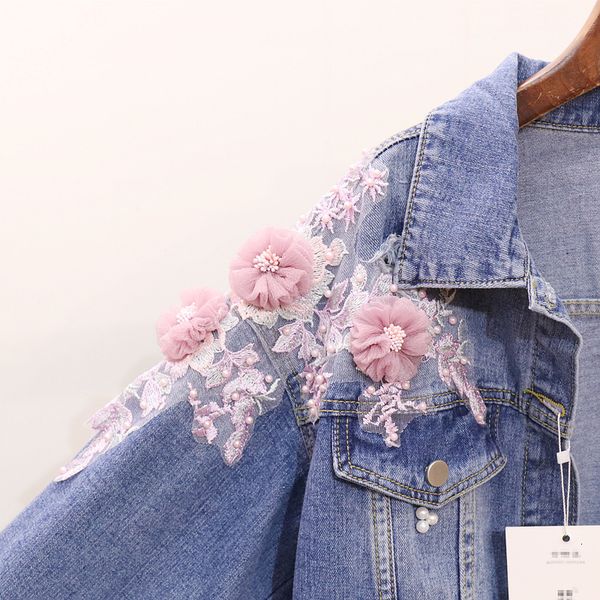 runway floral designer embroidered pearls denim woman's long vintage blue sleeve short female jacket 2021 autumn zjod, Black;brown
runway floral designer embroidered pearls denim woman's long vintage blue sleeve short female jacket 2021 autumn zjod, Black;brown