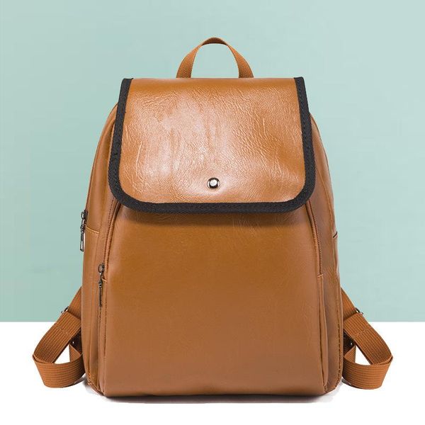 women's oil wax leather backpack multi-function fashion flow women's bag backpack