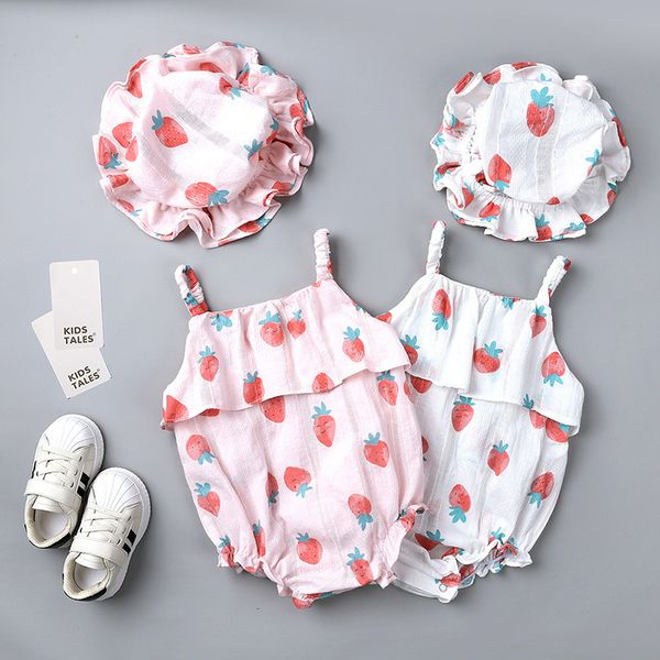 cartoon strawberry baby girl clothes summer baby girls romper cotton sleeveless newborn romper+hat infant clothes 0-18 months 201028, Blue
cartoon strawberry baby girl clothes summer baby girls romper cotton sleeveless newborn romper+hat infant clothes 0-18 months 201028, Blue