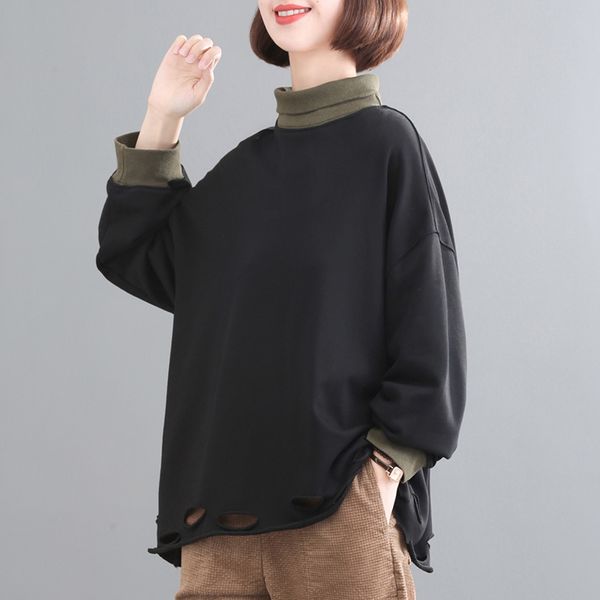 peacock flying loose large size show thin foreign style plug leisure splicing sweater women's fall 2020 new, Black
peacock flying loose large size show thin foreign style plug leisure splicing sweater women's fall 2020 new, Black