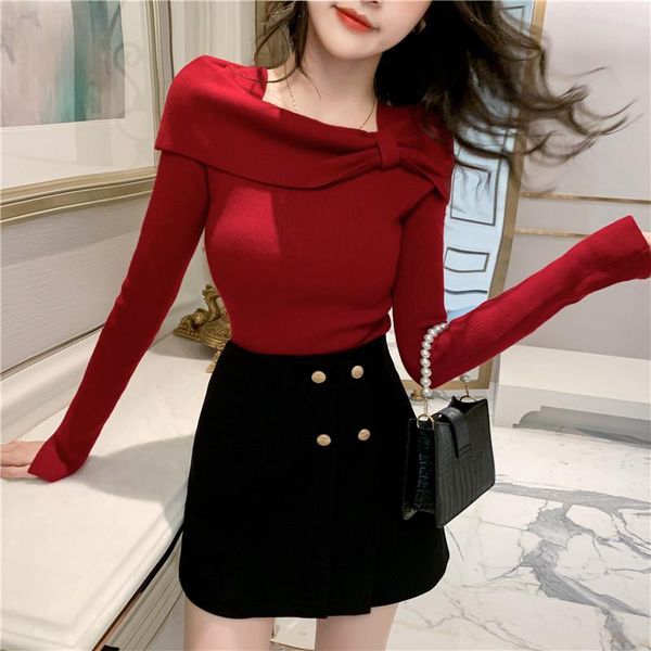 christmas lotus leaf knit small sweet gentle wind folds 2020 fall winter sweater pull coat temperament korean fashion women, White;black
christmas lotus leaf knit small sweet gentle wind folds 2020 fall winter sweater pull coat temperament korean fashion women, White;black