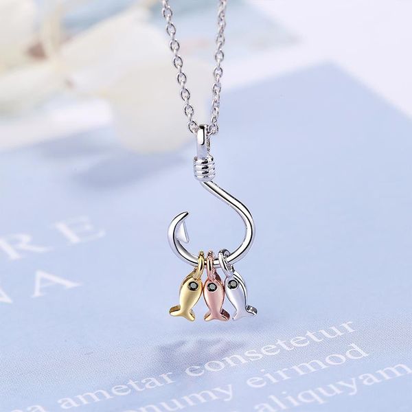 creative cute three small fish pendant necklace exquisite women's wedding clavicle chain ladies party jewelry gift, Silver
creative cute three small fish pendant necklace exquisite women's wedding clavicle chain ladies party jewelry gift, Silver