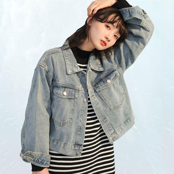 spring autumn denim jacket women 2019 korean version loose female coat retro fashion harajuku jeans jacket female clothing sl3301, Black;brown
spring autumn denim jacket women 2019 korean version loose female coat retro fashion harajuku jeans jacket female clothing sl3301, Black;brown