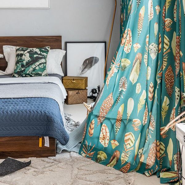 colorful feather curtains for living room bedroom american style curtain green window decoration
colorful feather curtains for living room bedroom american style curtain green window decoration