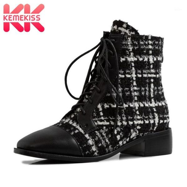 kemekiss women ankle boots low heels zipper cross strap winter shoes woman square toe botas size 31-431, Black
kemekiss women ankle boots low heels zipper cross strap winter shoes woman square toe botas size 31-431, Black