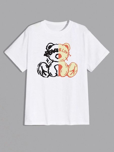 romwe guys cartoon bear & slogan graphic tee g3e5#, White;black
romwe guys cartoon bear & slogan graphic tee g3e5#, White;black