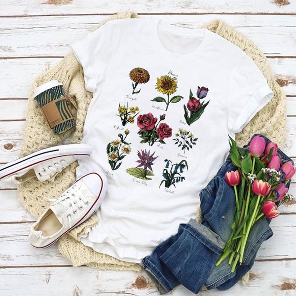 women graphic floral flower short sleeve ladies print summer t-shirt shirt lady clothes womens clothing tee female t shirt, White
women graphic floral flower short sleeve ladies print summer t-shirt shirt lady clothes womens clothing tee female t shirt, White