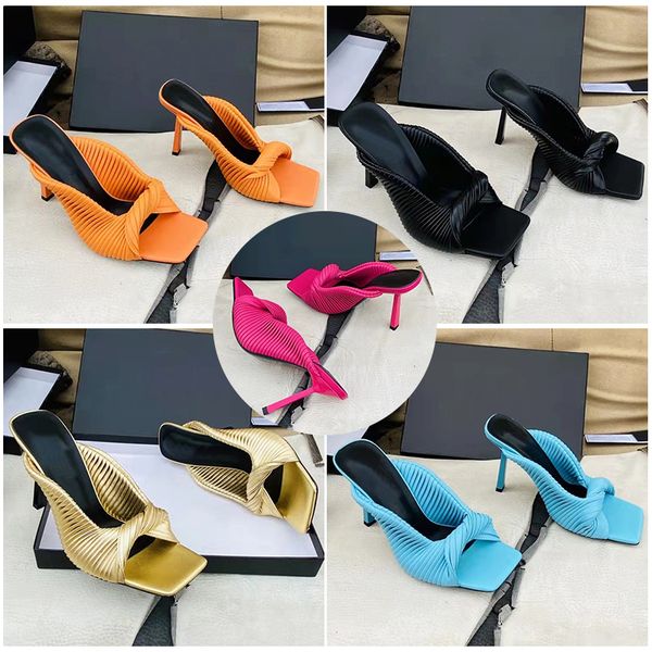 2022 european style shoes imported leather female sandals designer has tag slippers women's fashion high heels, Black
2022 european style shoes imported leather female sandals designer has tag slippers women's fashion high heels, Black