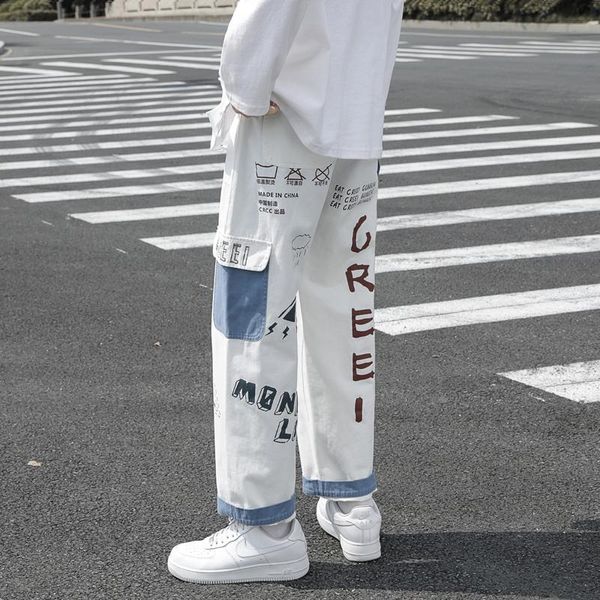 men's jeans straight denim men graphic printed 2021 streetwear man wildleg pants hip hop korean harajuku fashion, Blue
men's jeans straight denim men graphic printed 2021 streetwear man wildleg pants hip hop korean harajuku fashion, Blue