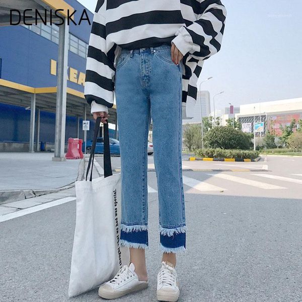 deniska autumn high waist straight jeans pants 2018 casual ankle length jeans women wide leg loose hip tassel denim boot cuts1, Blue
deniska autumn high waist straight jeans pants 2018 casual ankle length jeans women wide leg loose hip tassel denim boot cuts1, Blue