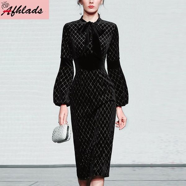 autumn 2020 new winter women's black velvet slim patchwork long sleeves high waist bow lace-up vintage knee-length dress1, Black;gray
autumn 2020 new winter women's black velvet slim patchwork long sleeves high waist bow lace-up vintage knee-length dress1, Black;gray