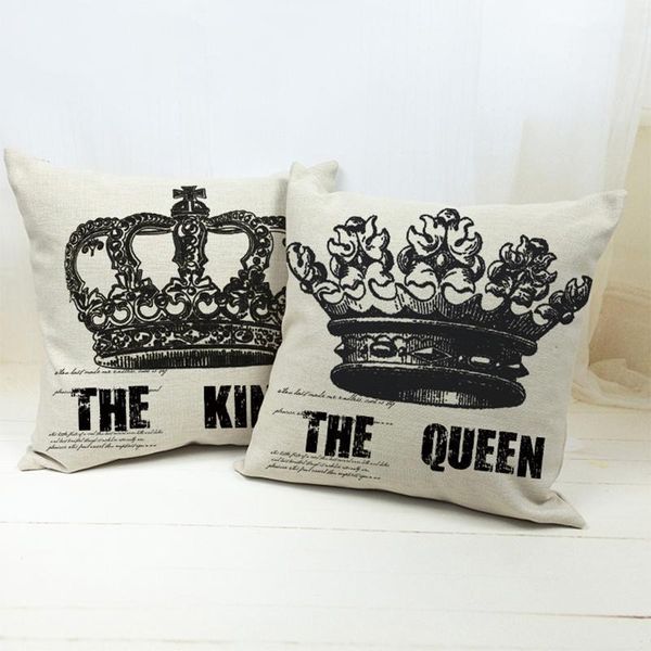 cushion/decorative pillow crown cushion cover square linen cotton printed letters the queen king pattern decor sofa case home living room1
cushion/decorative pillow crown cushion cover square linen cotton printed letters the queen king pattern decor sofa case home living room1