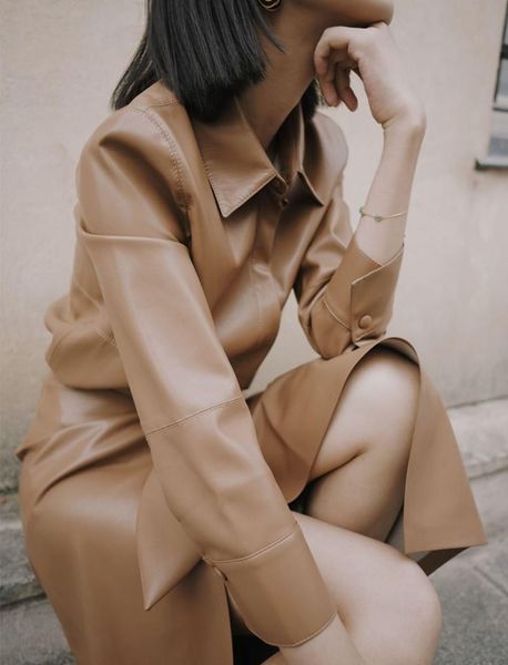 women casual leather coat shirt jacket long sleeve ladies outwear two color 2020 new clothes, Black
women casual leather coat shirt jacket long sleeve ladies outwear two color 2020 new clothes, Black