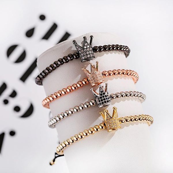 trendy men women bracelet homme micro pave king queen crown braided beaded bracelets bangles women adjustable jewelry gifts1, Black
trendy men women bracelet homme micro pave king queen crown braided beaded bracelets bangles women adjustable jewelry gifts1, Black