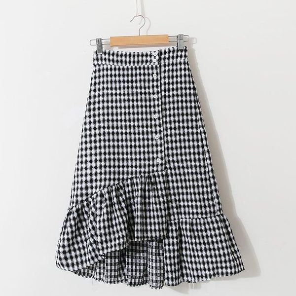 2020 autumn winter skirt new plaid elastic high waist fishtail slim fit mermaid umbrella single button midi faldas female gx15251, Black
2020 autumn winter skirt new plaid elastic high waist fishtail slim fit mermaid umbrella single button midi faldas female gx15251, Black