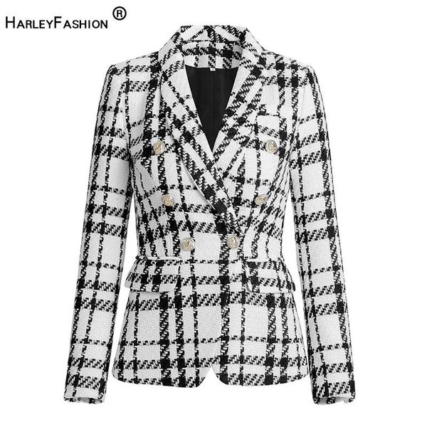 harleyfashion luxury european design thick winter tweed plaid blazers slim quality casual classic all-match female jackets, White;black
harleyfashion luxury european design thick winter tweed plaid blazers slim quality casual classic all-match female jackets, White;black