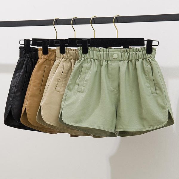 winter new leather shorts women's elastic waist loose-fit korean fashion casual shorts women's1, White;black
winter new leather shorts women's elastic waist loose-fit korean fashion casual shorts women's1, White;black