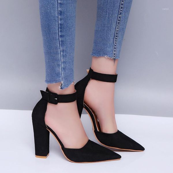 dress shoes summer fashion plus size women's thick heel high heels solid color pointed toe suede buckle design hollow heels1, Black
dress shoes summer fashion plus size women's thick heel high heels solid color pointed toe suede buckle design hollow heels1, Black