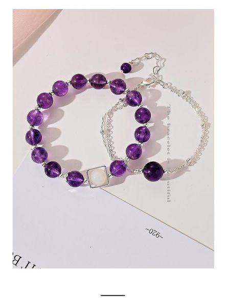 2020 new trend style simple purple crystal lucky beads double chain bracelet for women friends gifts, Black
2020 new trend style simple purple crystal lucky beads double chain bracelet for women friends gifts, Black