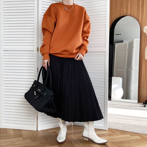 2021 new a-line autumn pleated high waist long skirt femme elegant jupe saia women green skirts dxuj, Black
2021 new a-line autumn pleated high waist long skirt femme elegant jupe saia women green skirts dxuj, Black