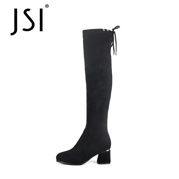 jsi winter knee-high boots woman mature style solid round toe boots ladies high square heel metal decoration long jc842, Black
jsi winter knee-high boots woman mature style solid round toe boots ladies high square heel metal decoration long jc842, Black