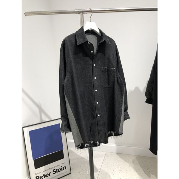 personalized stitching, one row of dark grey denim, with thin long sleeve shirt inside, women's new winter 2020, White
personalized stitching, one row of dark grey denim, with thin long sleeve shirt inside, women's new winter 2020, White