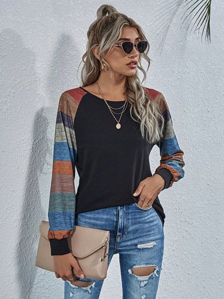 colorblock raglan sleeve sweatshirt b8ta#, White;black 
colorblock raglan sleeve sweatshirt b8ta#, White;black