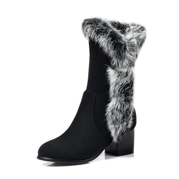 2021 new quality warm fur flock women mid-calf boots winter high heels snow party shoes woman size 41 42 43 m6zz, Black
2021 new quality warm fur flock women mid-calf boots winter high heels snow party shoes woman size 41 42 43 m6zz, Black