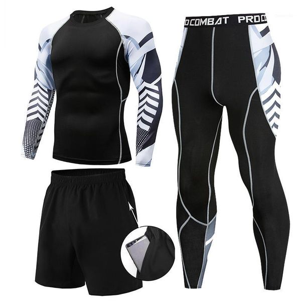 running sets jogging compression set quick-drying gym t-shirt1, Black;blue