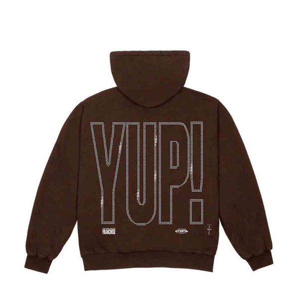 men's hoodies & sweatshirts brown vest travis scott franchise yup hoodie women men cactus jack trui clothing s4do, Black