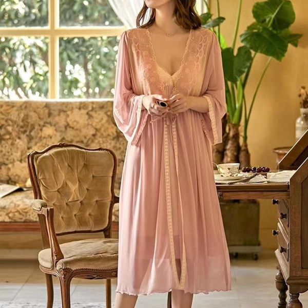 women's sleepwear european style women robes mesh gauze long sleeve jacquard gown sets v-neck condole sleepshirts pyjamas suit nightgow, Black;red
women's sleepwear european style women robes mesh gauze long sleeve jacquard gown sets v-neck condole sleepshirts pyjamas suit nightgow, Black;red