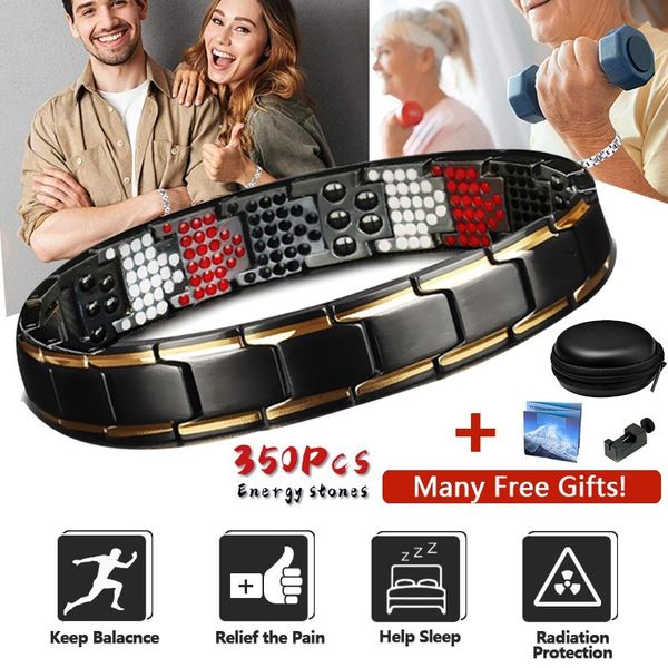350pcs energy stones mens magnetic bracelet therapy health energy bracelets & bangle with gift box 0930, Black
350pcs energy stones mens magnetic bracelet therapy health energy bracelets & bangle with gift box 0930, Black