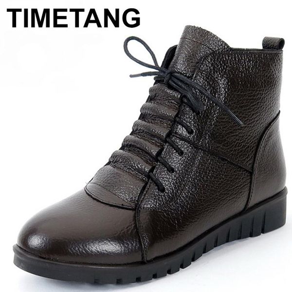 timetang plus size(35-43) winter women shoes woman genuine leather flat ankle boots female lace-up snow boots women c086, Black
timetang plus size(35-43) winter women shoes woman genuine leather flat ankle boots female lace-up snow boots women c086, Black