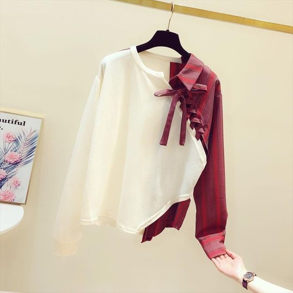 женщины 2020 весной новый хит цвета полосатого хлопка рубашка женской crewneck нерегулярных вершины дама бандаж потеет, Black
женщины 2020 весной новый хит цвета полосатого хлопка рубашка женской crewneck нерегулярных вершины дама бандаж потеет, Black