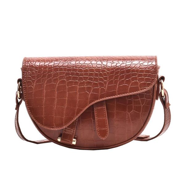women alligator leather saddle bag women luxury shoulder bags small round handbag spring and vintage crossbody messenger bags 
women alligator leather saddle bag women luxury shoulder bags small round handbag spring and vintage crossbody messenger bags