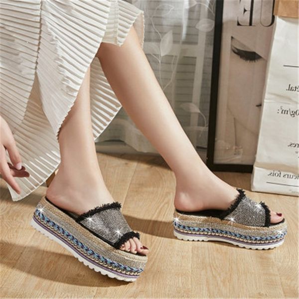 2021 new mode slippers younger woman will see beach shoes chunky hemp lower heel flip flops female bling slide 1u9p, Black
2021 new mode slippers younger woman will see beach shoes chunky hemp lower heel flip flops female bling slide 1u9p, Black
